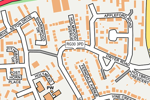 RG30 3PD map - OS OpenMap – Local (Ordnance Survey)