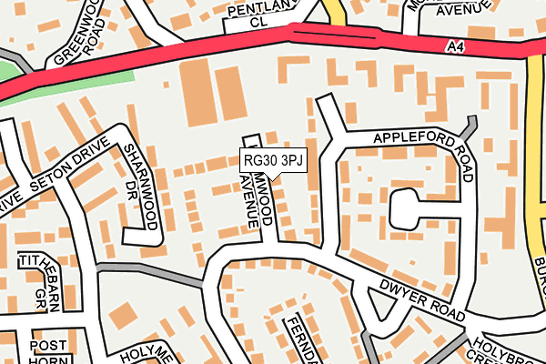 RG30 3PJ map - OS OpenMap – Local (Ordnance Survey)