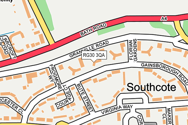 RG30 3QA map - OS OpenMap – Local (Ordnance Survey)