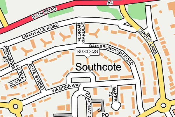 RG30 3QG map - OS OpenMap – Local (Ordnance Survey)