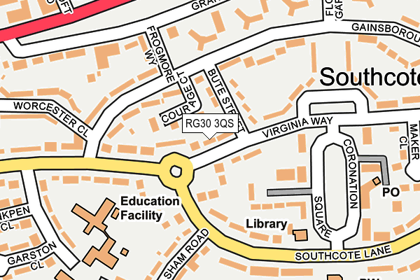 RG30 3QS map - OS OpenMap – Local (Ordnance Survey)