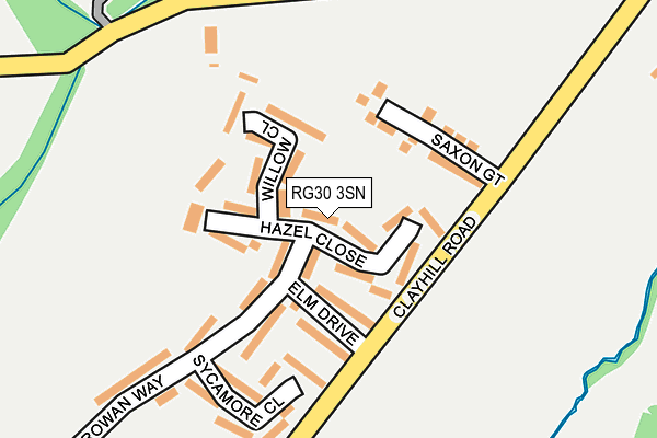 RG30 3SN map - OS OpenMap – Local (Ordnance Survey)