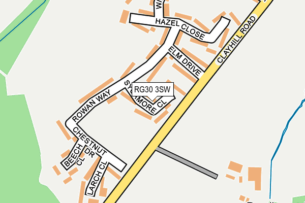 RG30 3SW map - OS OpenMap – Local (Ordnance Survey)