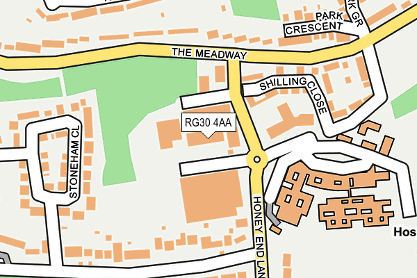 RG30 4AA map - OS OpenMap – Local (Ordnance Survey)