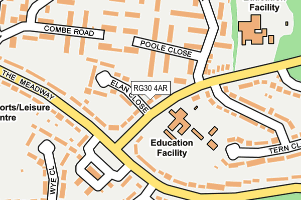 RG30 4AR map - OS OpenMap – Local (Ordnance Survey)