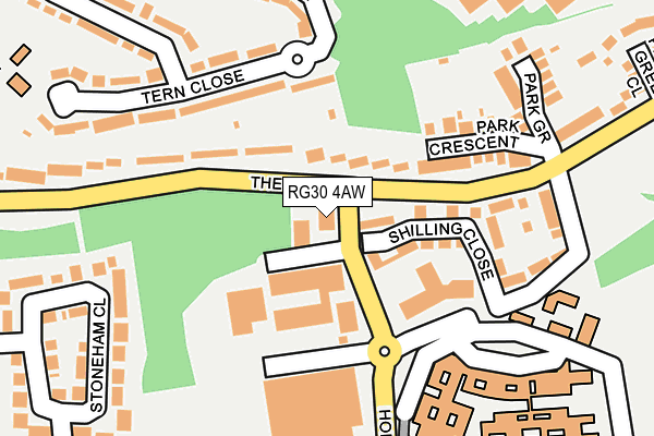 RG30 4AW map - OS OpenMap – Local (Ordnance Survey)