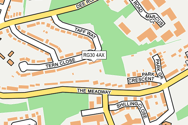 RG30 4AX map - OS OpenMap – Local (Ordnance Survey)