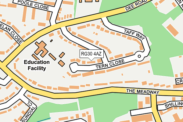 RG30 4AZ map - OS OpenMap – Local (Ordnance Survey)