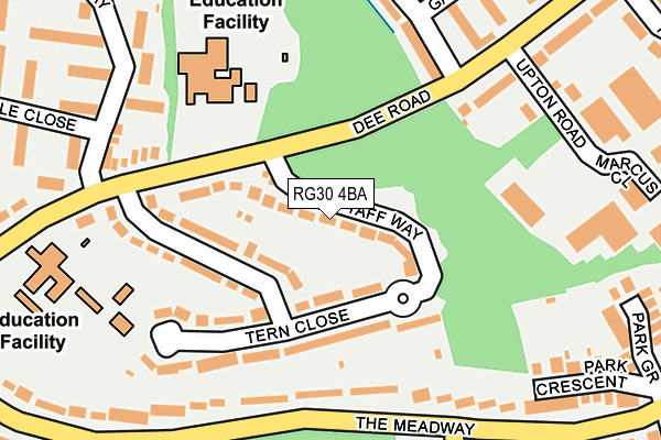 RG30 4BA map - OS OpenMap – Local (Ordnance Survey)
