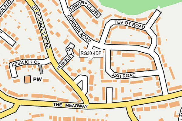 RG30 4DF map - OS OpenMap – Local (Ordnance Survey)