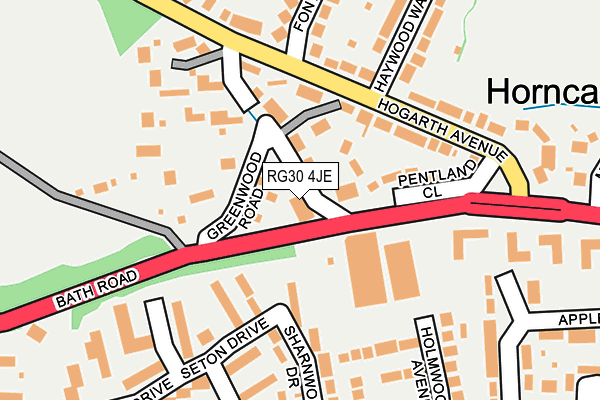RG30 4JE map - OS OpenMap – Local (Ordnance Survey)