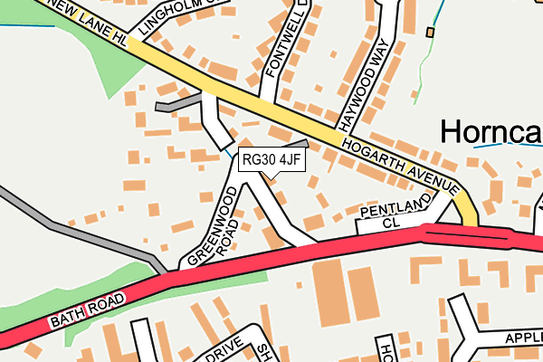 RG30 4JF map - OS OpenMap – Local (Ordnance Survey)