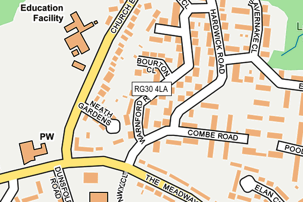 RG30 4LA map - OS OpenMap – Local (Ordnance Survey)
