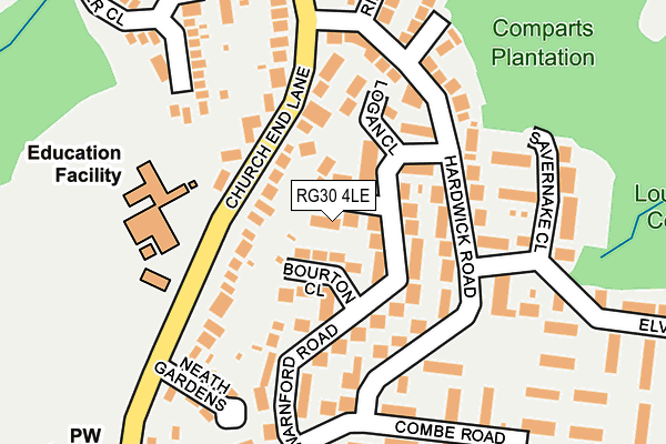 RG30 4LE map - OS OpenMap – Local (Ordnance Survey)