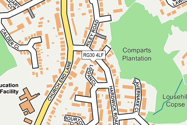 RG30 4LF map - OS OpenMap – Local (Ordnance Survey)