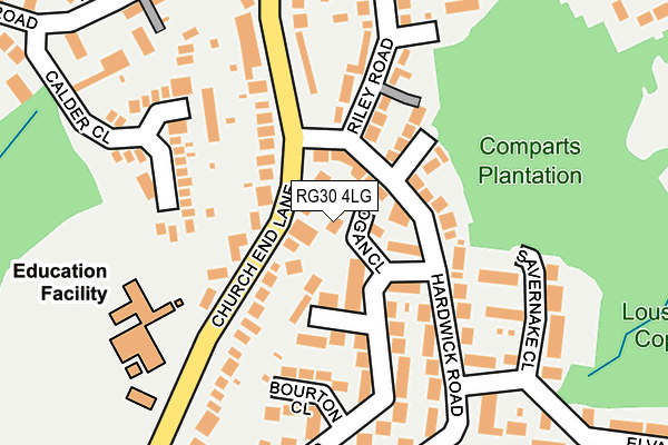 RG30 4LG map - OS OpenMap – Local (Ordnance Survey)