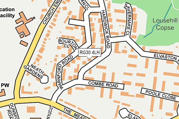 RG30 4LH map - OS OpenMap – Local (Ordnance Survey)