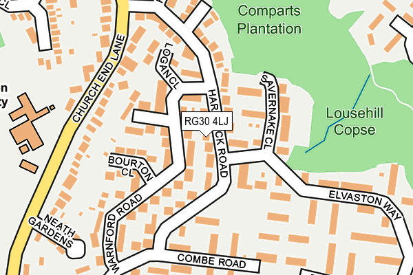 RG30 4LJ map - OS OpenMap – Local (Ordnance Survey)