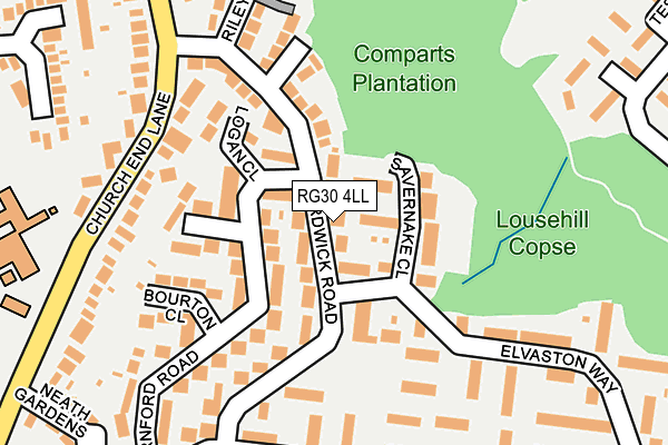 RG30 4LL map - OS OpenMap – Local (Ordnance Survey)