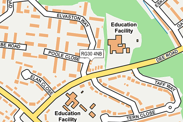 RG30 4NB map - OS OpenMap – Local (Ordnance Survey)