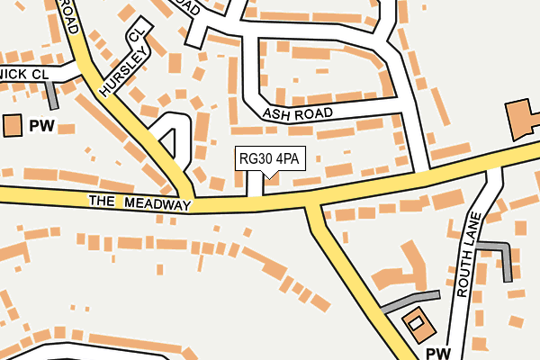 RG30 4PA map - OS OpenMap – Local (Ordnance Survey)