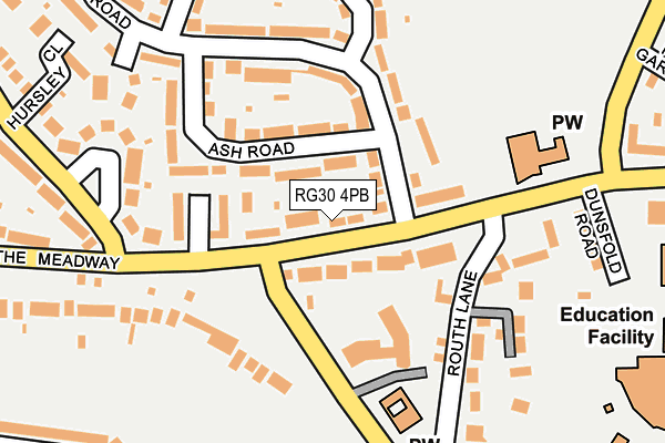 RG30 4PB map - OS OpenMap – Local (Ordnance Survey)