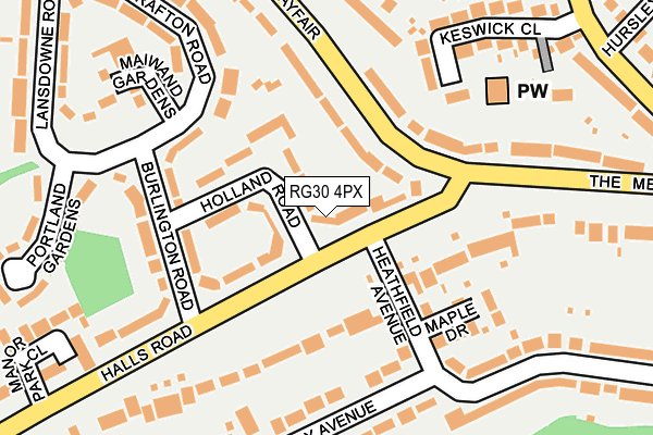 RG30 4PX map - OS OpenMap – Local (Ordnance Survey)