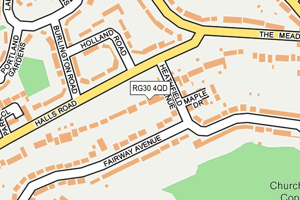 RG30 4QD map - OS OpenMap – Local (Ordnance Survey)