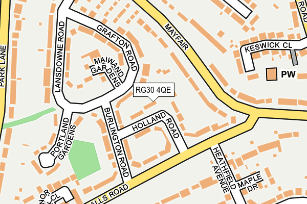 RG30 4QE map - OS OpenMap – Local (Ordnance Survey)