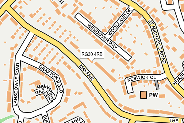 RG30 4RB map - OS OpenMap – Local (Ordnance Survey)