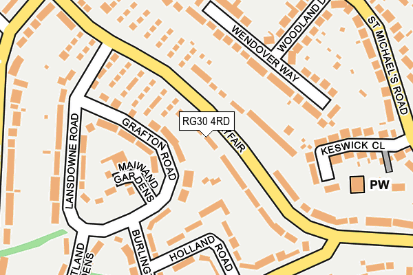 RG30 4RD map - OS OpenMap – Local (Ordnance Survey)