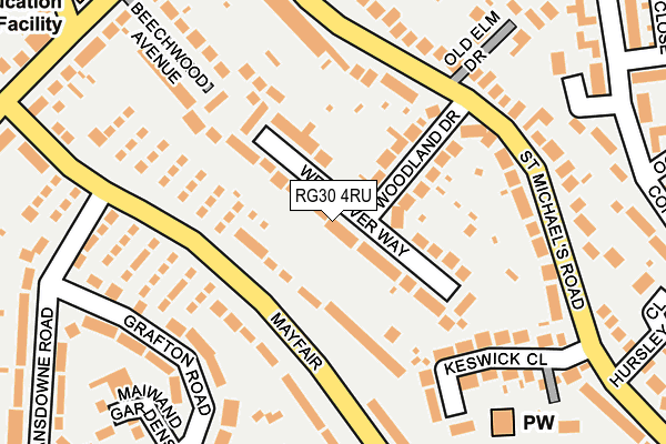 RG30 4RU map - OS OpenMap – Local (Ordnance Survey)