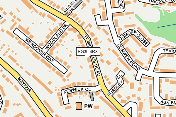 RG30 4RX map - OS OpenMap – Local (Ordnance Survey)