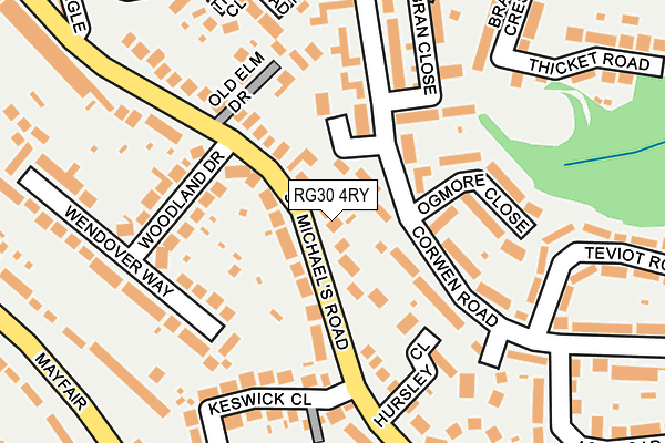 RG30 4RY map - OS OpenMap – Local (Ordnance Survey)