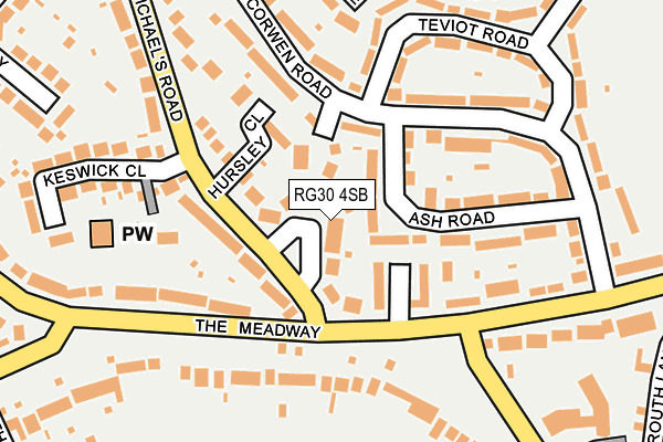 RG30 4SB map - OS OpenMap – Local (Ordnance Survey)