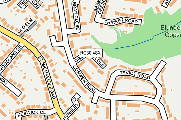 RG30 4SX map - OS OpenMap – Local (Ordnance Survey)