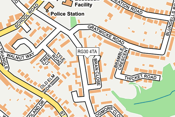 RG30 4TA map - OS OpenMap – Local (Ordnance Survey)