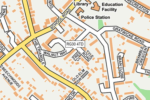 RG30 4TD map - OS OpenMap – Local (Ordnance Survey)