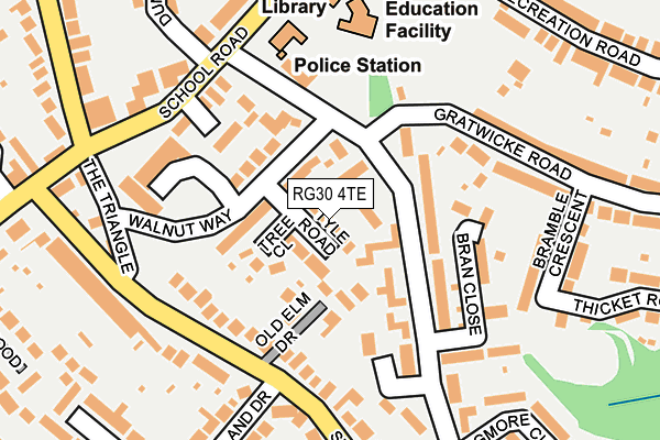 RG30 4TE map - OS OpenMap – Local (Ordnance Survey)