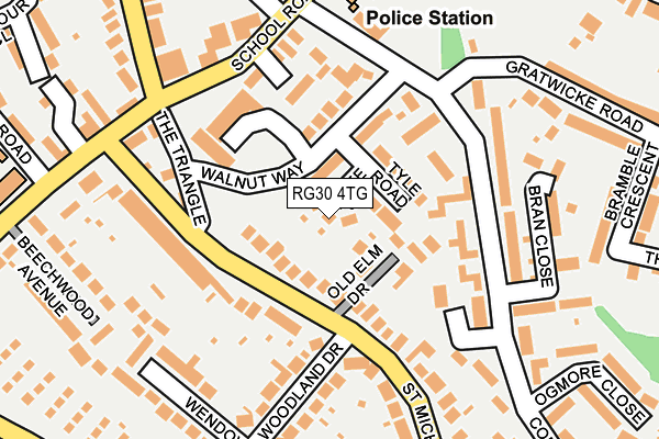 RG30 4TG map - OS OpenMap – Local (Ordnance Survey)