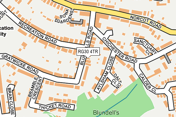RG30 4TR map - OS OpenMap – Local (Ordnance Survey)