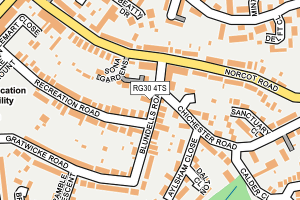 RG30 4TS map - OS OpenMap – Local (Ordnance Survey)