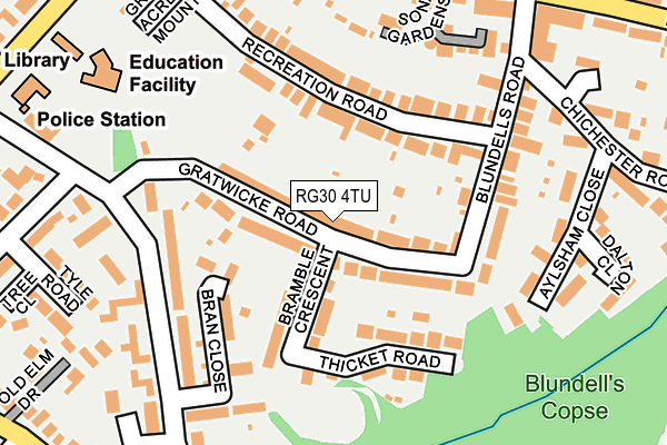 RG30 4TU map - OS OpenMap – Local (Ordnance Survey)