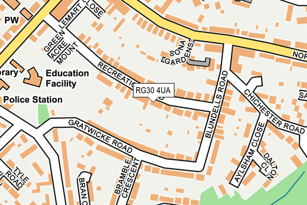 RG30 4UA map - OS OpenMap – Local (Ordnance Survey)