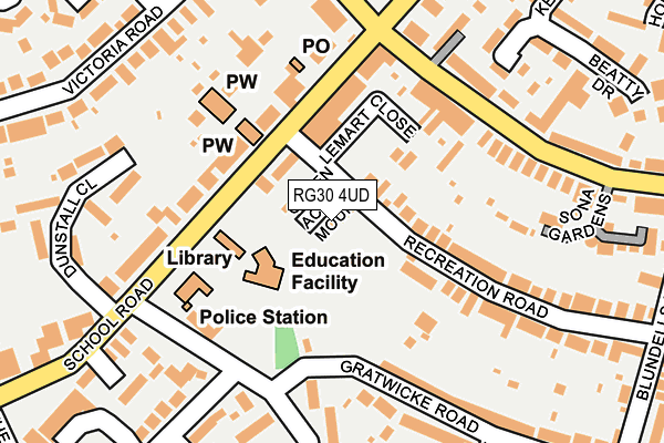 RG30 4UD map - OS OpenMap – Local (Ordnance Survey)