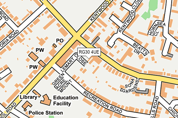 RG30 4UE map - OS OpenMap – Local (Ordnance Survey)