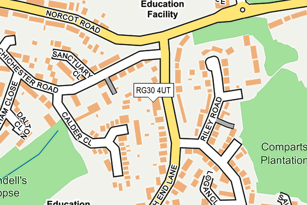 RG30 4UT map - OS OpenMap – Local (Ordnance Survey)