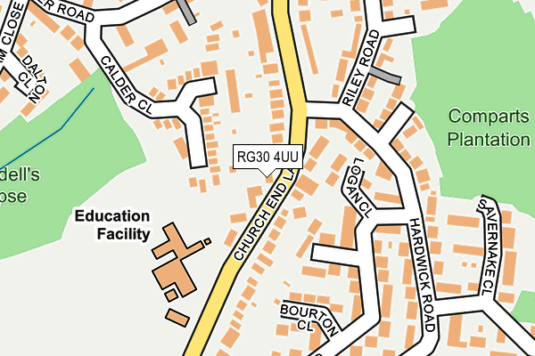 RG30 4UU map - OS OpenMap – Local (Ordnance Survey)