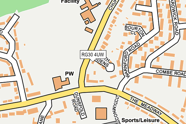 RG30 4UW map - OS OpenMap – Local (Ordnance Survey)