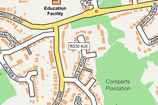 RG30 4UX map - OS OpenMap – Local (Ordnance Survey)